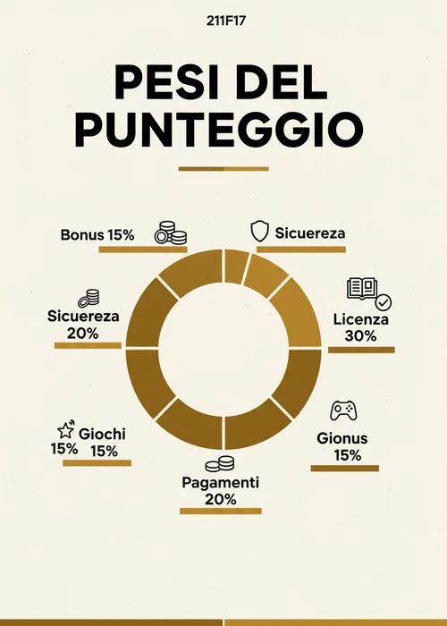Una classifica stilizzata con numeri dall'uno al dieci, simboli di casinò e licenze internazionali, su sfondo digitale che rappresenta la connessione online.