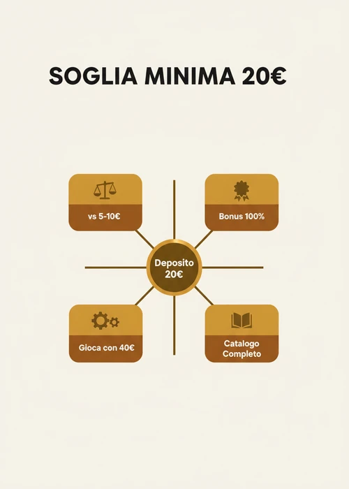 Tavolo da gioco con fiches e carte, simboleggiante l'ingresso al casinò con un deposito minimo di 20 euro